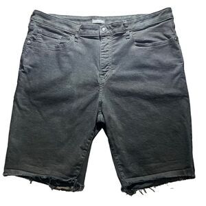 Express slim denim jean shorts cut off style black size 38